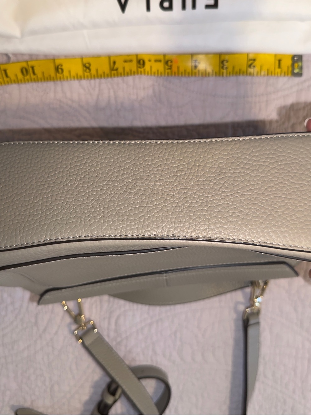 Furla Light Gray Pebbled Leather Crossbody Bag - Picture 3 of 5
